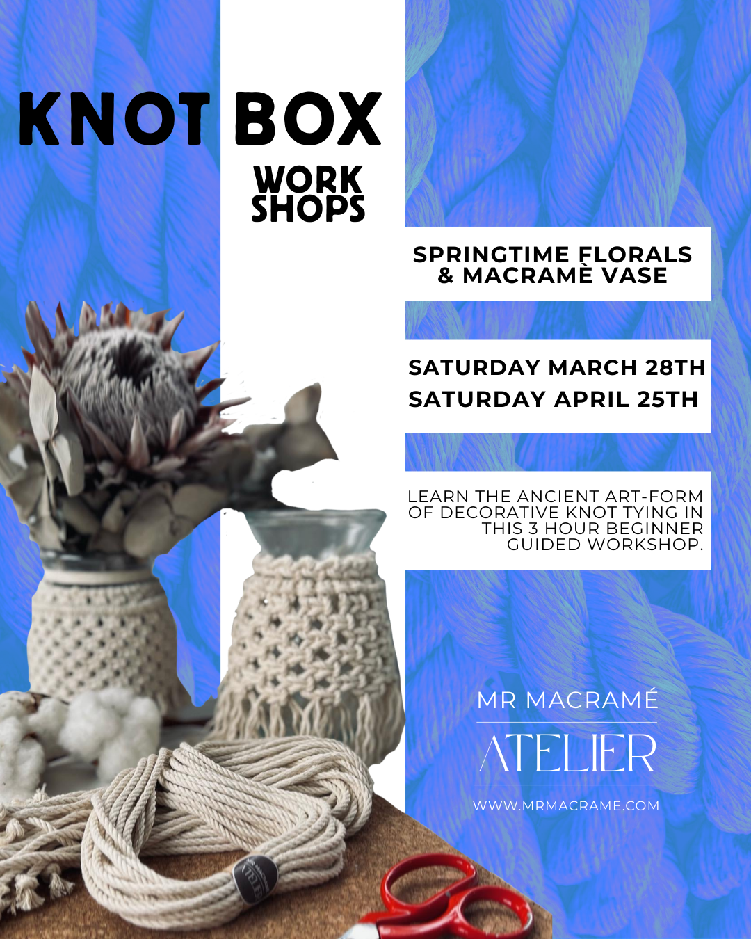 Spring-time Florals & Macramé Vase Workshop